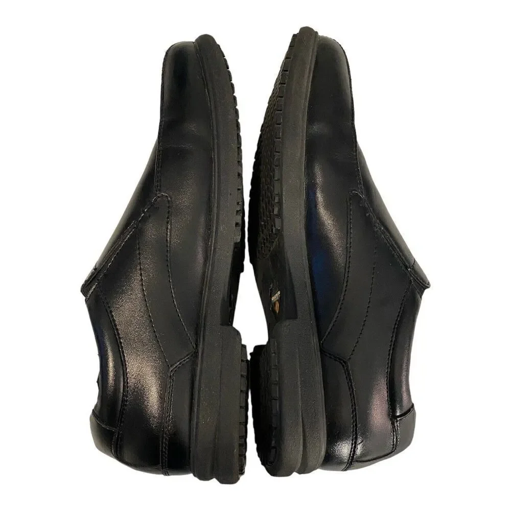 Nunn Bush Mens Sanford Work Shoes Black Slip-On Bicycle Toe Memory Foam 9.5 M
